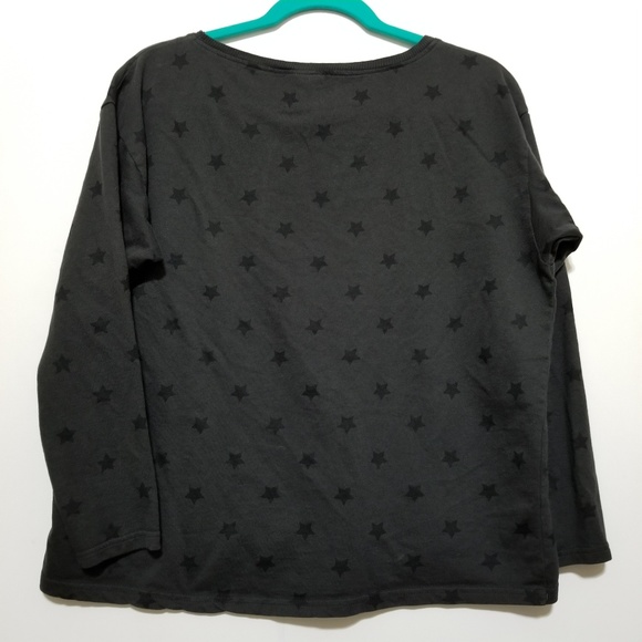 DIVIDED by H&M Black Stars Long Sleeve Box Top M - Picture 3 of 4